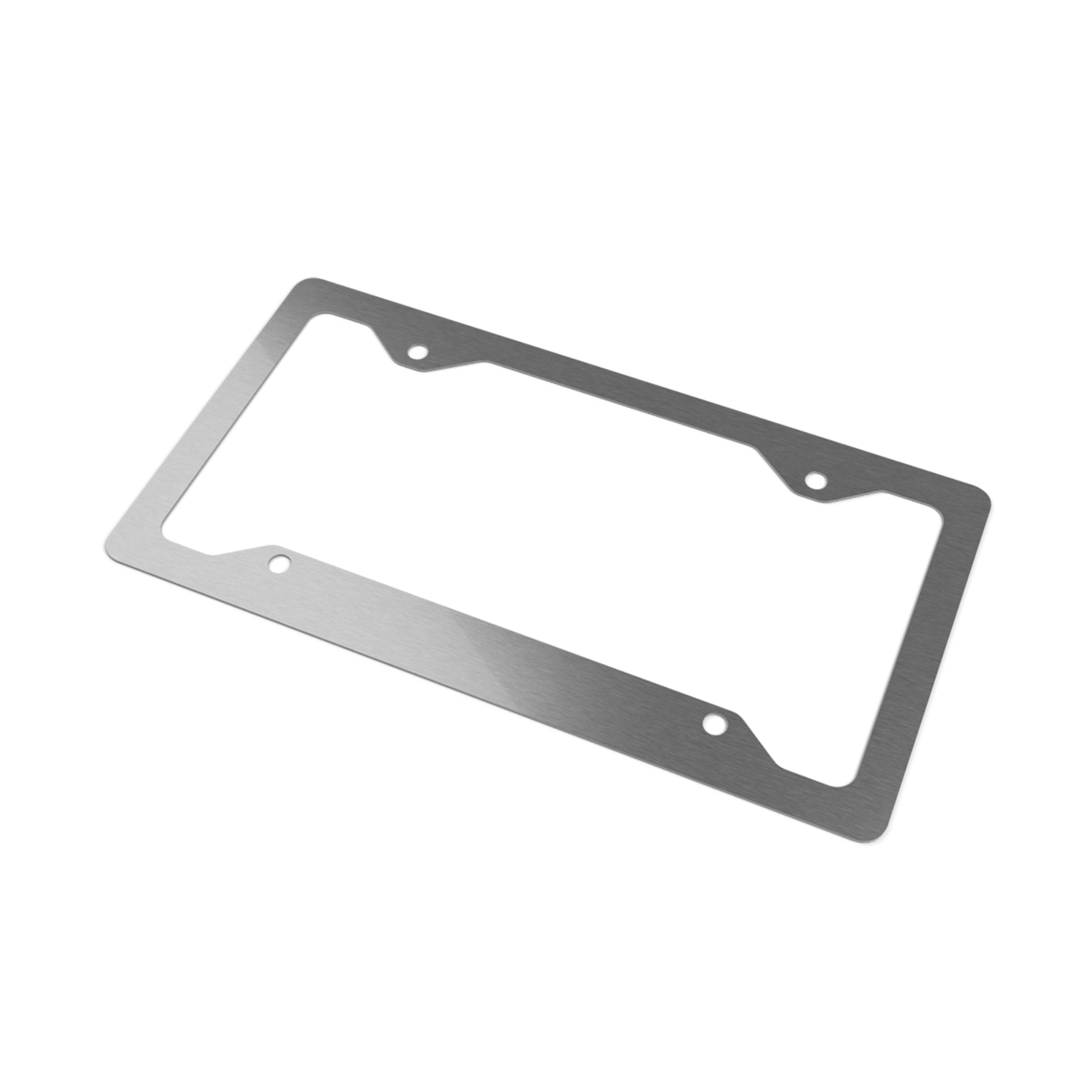 Metal License Plate Frame — Brushed Stainless Custom Frame with GRATL Logo